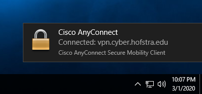 Connected to VPN