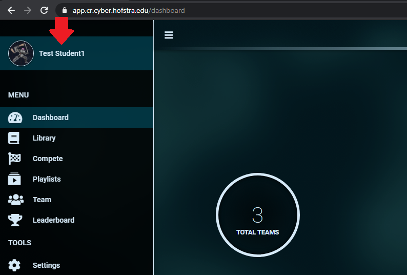 Click on your name Go to profile