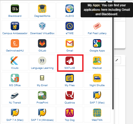 Click on the MATLAB app matlab-app