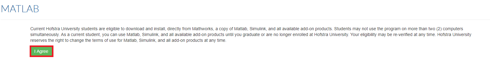 Click "I Agree" matlab-terms