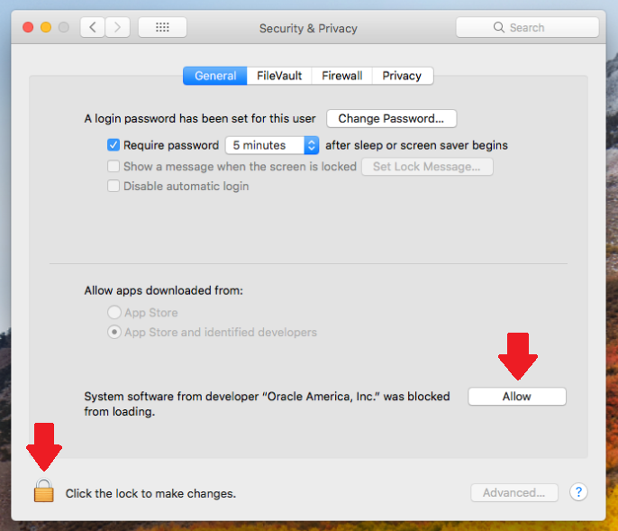 Click padlock icon and then "Allow" vbox-allow